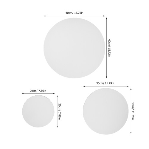3Pcs Round Cotton Canvas Frames 20 30 40Cm With Wood Frame 1