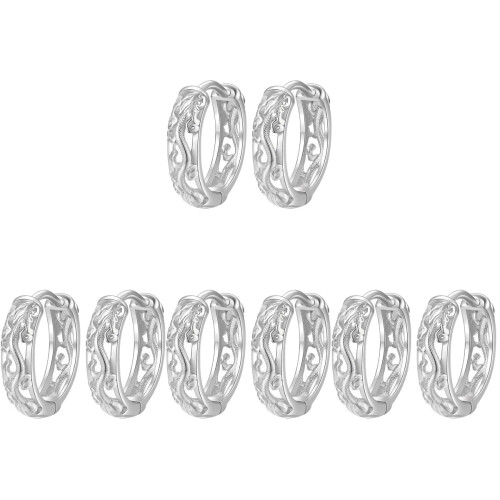 4 Pairs Hoops Earrings Men Retro Dragon Ear Decorations 1