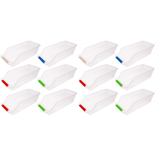 12 Pcs Plastic Storage Baskets Drawer Type For Vegetables 1