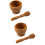 2Pcs PP Plastic Garlic Press Bowl Set Wood Color 7