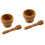 2Pcs PP Plastic Garlic Press Bowl Set Wood Color 4