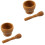 2Pcs PP Plastic Garlic Press Bowl Set Wood Color 3
