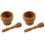 2Pcs PP Plastic Garlic Press Bowl Set Wood Color 2