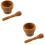2Pcs PP Plastic Garlic Press Bowl Set Wood Color 6