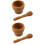 2Pcs PP Plastic Garlic Press Bowl Set Wood Color 5