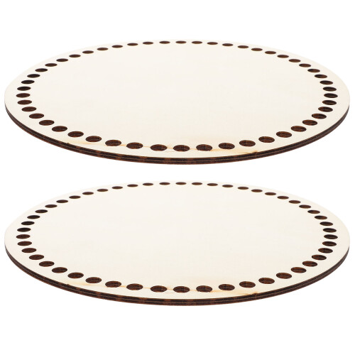 8Pièces Bases En Bois Beige Pour Panier Sac DIY Décoratif 2