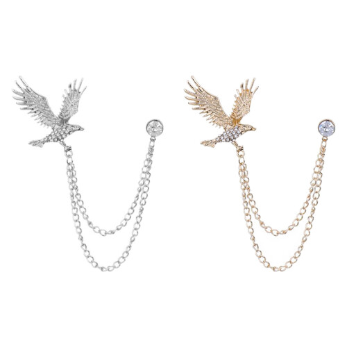 2 eagle design kettingbrosjes legering kledingaccessoires 1