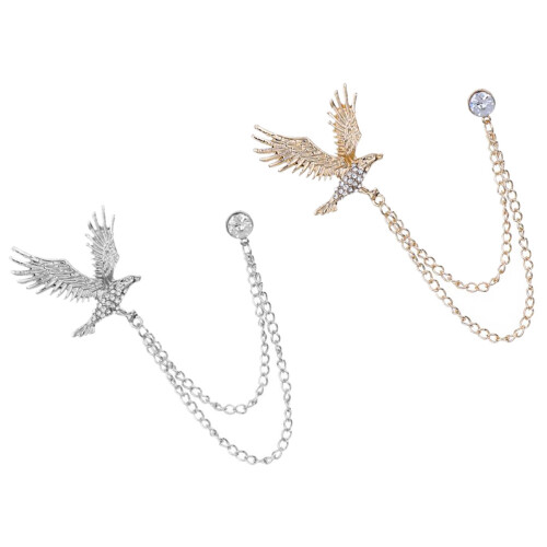 2 eagle design kettingbrosjes legering kledingaccessoires