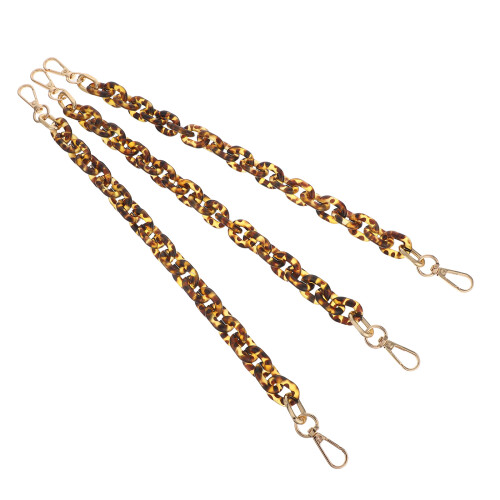 15Pcs Decorative Acrylic Leopard Bag Chain Strap Durable Purse Handle 2