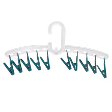 (White and Yellow) Plastic Sock Clips Drying Rack Straight Rod Portable White Green
