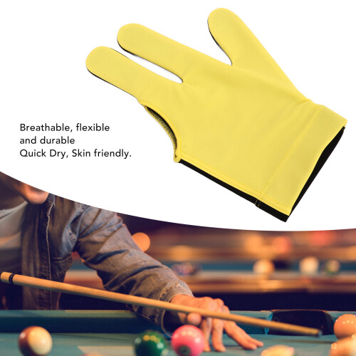3-Finger-Billard-Handschuhe Gelb 0,6 oz Einheitsgröße 2
