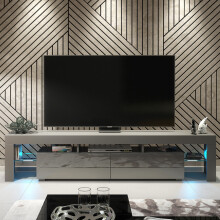 Nova 200cm TV Unit LED - Dark Grey Gloss Doors