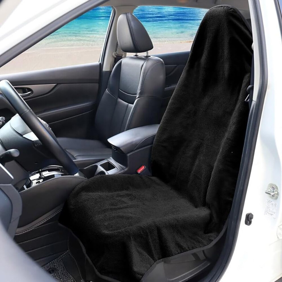 Waterproof Sweat Towel Car Seat Cover Universal Anti-Slip Car Seat Protector For Gym Workout Running Swimming Beach Hiking Black 9354506102609
