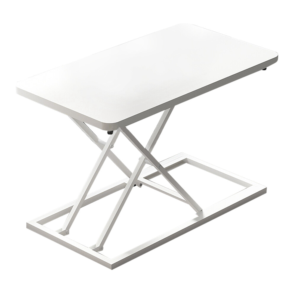 White (White) Standing Computer Lift Table 7 Gears Folding Laptop Desk