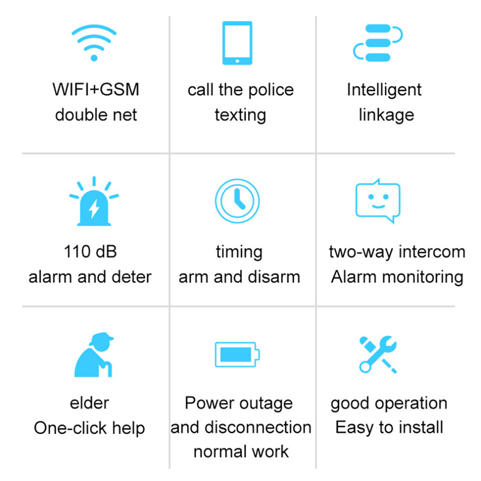 Security Alarm Kit Gsm+Wifi Wireless Motion Sensor Remote Control 609610800552