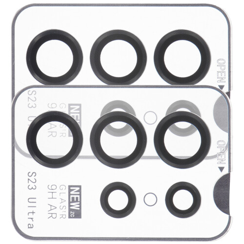 4Sets Zwarte Camera Lens Guard Met Gehard Telefoonlens 2