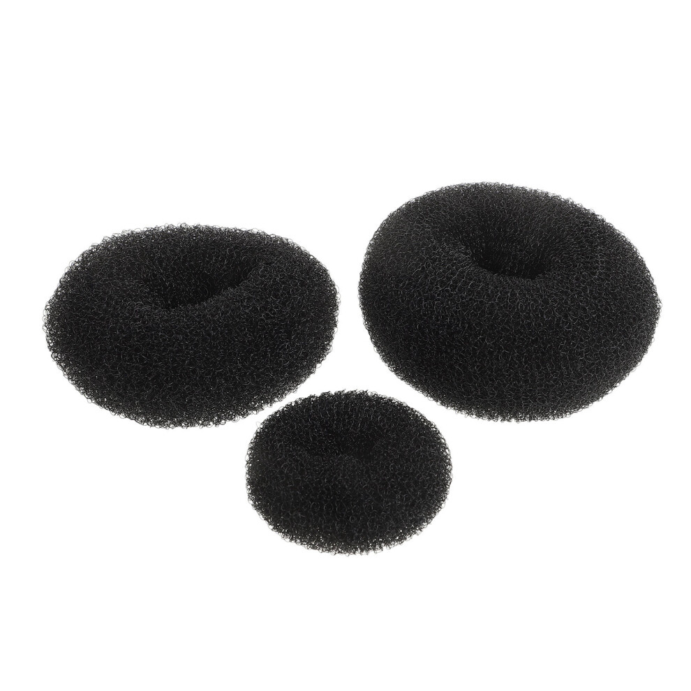 Solustre Unisex 3Pcs Hair Bun Maker Donut Ring Shaper For All Hair Types
