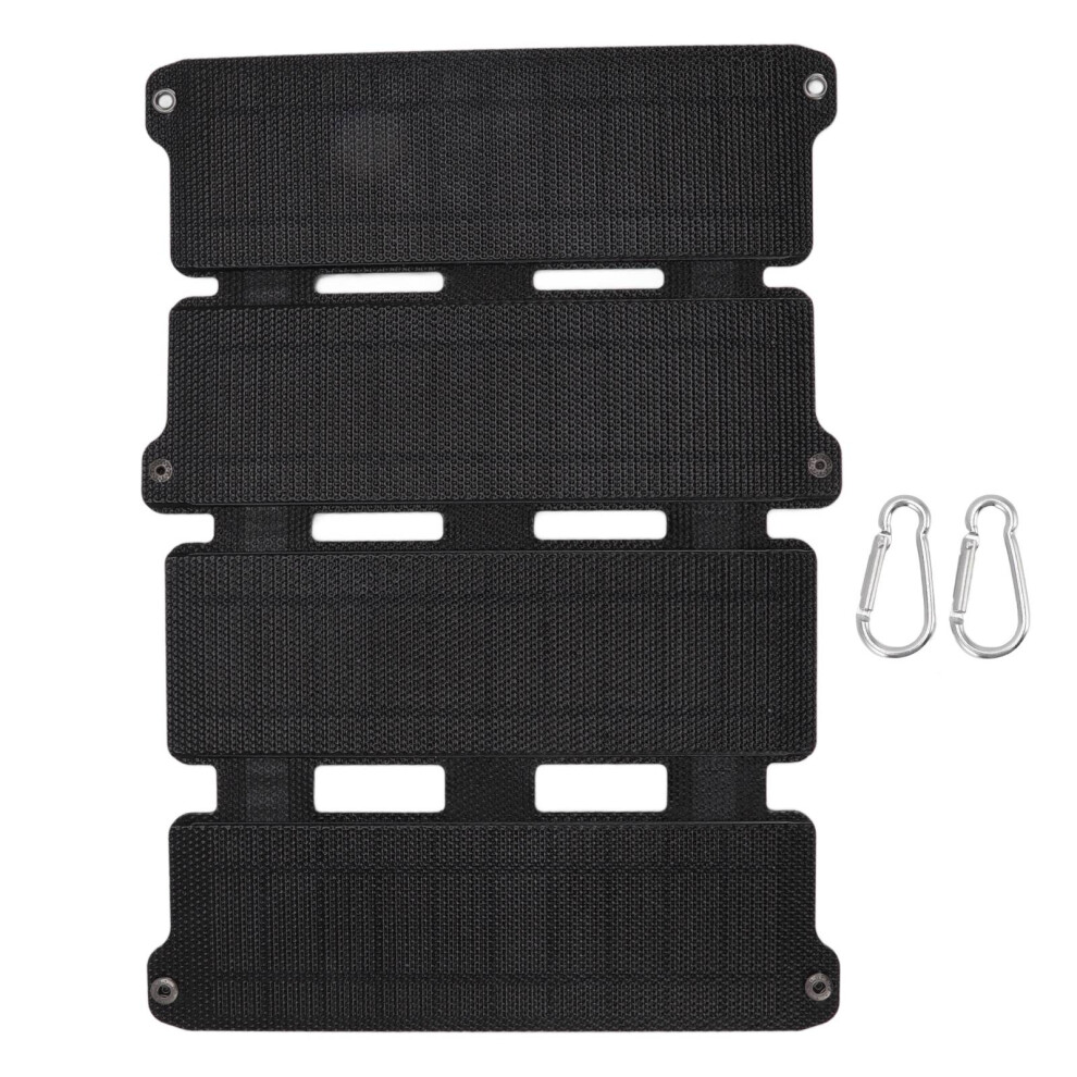 (Black) Folding 14W 5V Solar Panel 2 Usb Flexible Etfe Black 609610801214