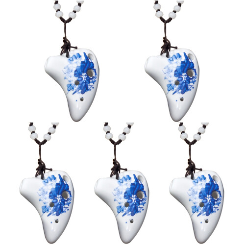 5 Pieces Ceramic Ocarina Instrument Musical Instruments Beginner 1