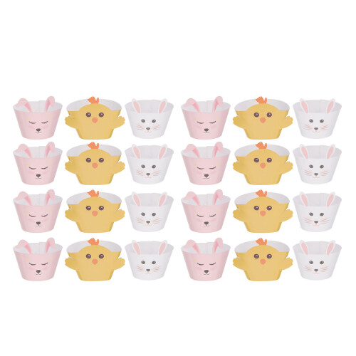 24Pcs Bunny Cupcake Wrappers For Easter Animal Party Decorations 1