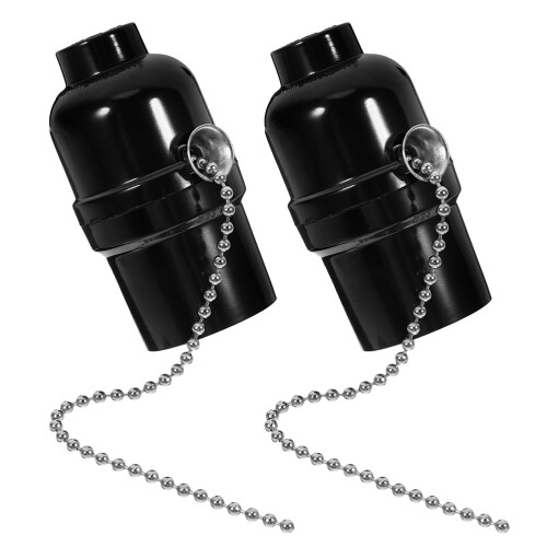2Pcs Pull Chain Lamp Socket E26 Metal Base For Table Floor Lamps