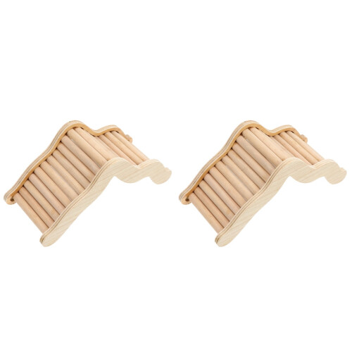 2 Pack Sand Bathing Basin Ladder Hamster Climbing Toy Mouse Bridge 2