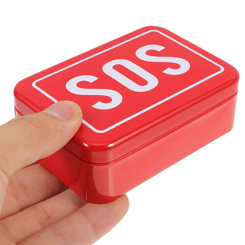 2pcs Metal Sos Survival Box Emergency Kit Tin Organizer 2