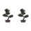 2 Pcs Simulated Potted Ornaments With Artificial Pine Tree Decor 3
