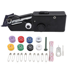 (Pink) Handheld Sewing Machine Portable Electric Stitching Tool Black
