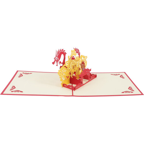 3Pcs Pop Up Graduation Card 3D Hollow Dragon Greeting 1