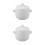 2Pcs White Ceramic Stew Pot With Lid And Handles 600Ml 7