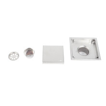 (11x11cm/4.3x4.3in) Floor Drain Stainless Steel Rollover Odor Resistant 11x11cm/4.3x4.3in