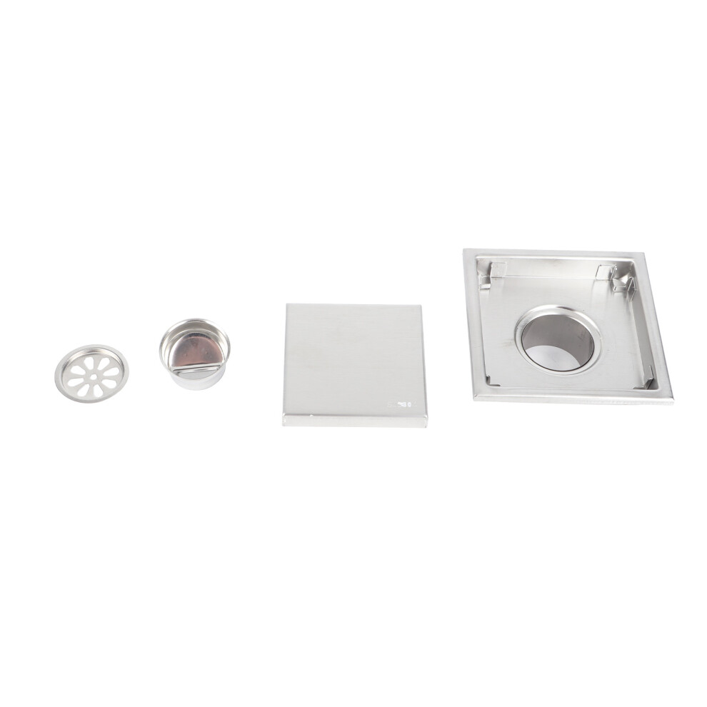 (11X11cm/4.3X4.3in) Floor Drain Stainless Steel Rollover Odor Resistant 11X11cm/4.3X4.3in 609610807704