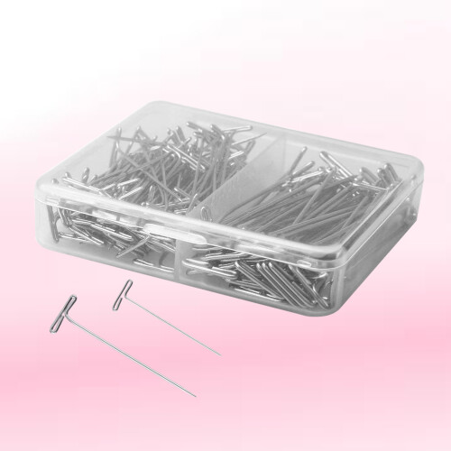 150Pcs Wig Use T-Pins Silver Metal with Storage Box for Easy Handling 2