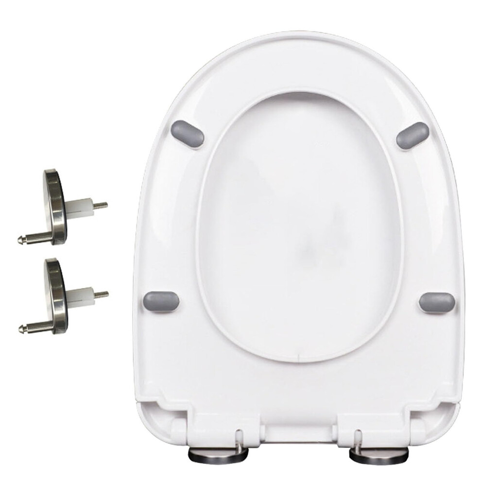 Soft Close Toilet Seat Quiet-Close Lid And Seat 360 Degree Hinge One-Click Quick Release Pp White 43X34cm 9016109242273