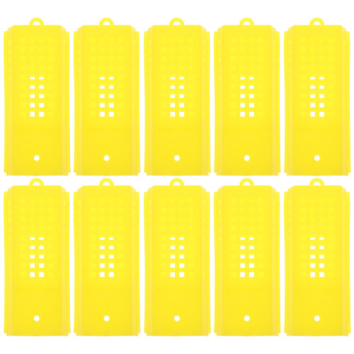 40Pcs Plastic Yellow Beekeeping Cage Reusable Queen Breeding Equipment