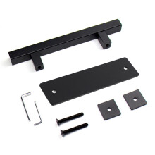 Sliding Barn Door Handle Flat Black Double Sided Rectangular Pull