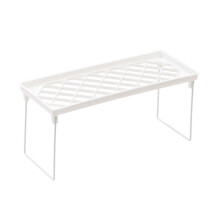 (White L) Dormitory Storage Shelf PP Metal Foldable Desktop White S