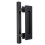 Sliding Barn Door Handle Flat Black Double Sided Rectangular Pull 4