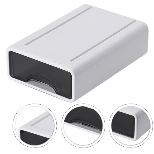 2Pcs Plastic Desk Storage Box Stackable Organizer Drawer 1