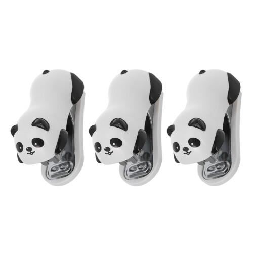 6 Pcs Cute Panda Mini Desktop Stapler For Office Home School 1