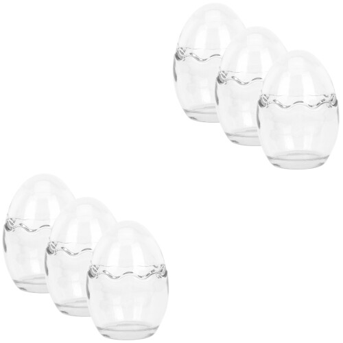 6 Pcs Glass Egg Shape Pudding Cups For Baking And Parties 2