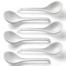 Chinese Soup Spoons Ceramic White Set Of 6 Ramen Spoons Japanese Style Porcelain Ramen Spoon Home Kitchen Dining