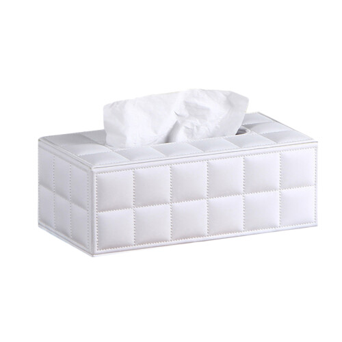 3Pcs Simple Pu Tissue Box Holder For Home Office White