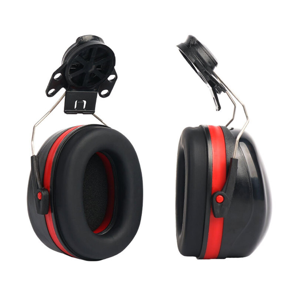 Ergonomic Hard Hat Hearing Protective Ear Muff Noise Reduction For Logging Mining Industrial Maintenance Black And Red 9016109243119