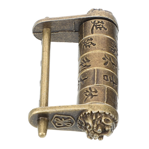 2Pcs Vintage Chinese Ancient Combination Lock With Characters 1