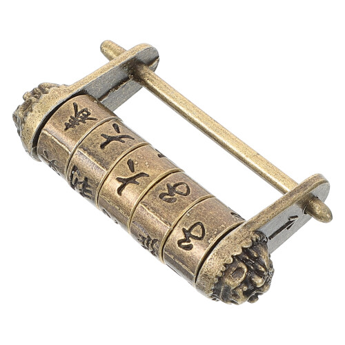 2Pcs Vintage Chinese Ancient Combination Lock With Characters 2