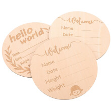15 Pcs Baby Birth Milestone Cards Wooden Name Signs