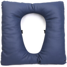 Padded Toilet Seat Pressure Relief 16.5x16.5 Universal Fit PU Leather Waterproof Cushion EasyToClean Adhesive Strap Blue