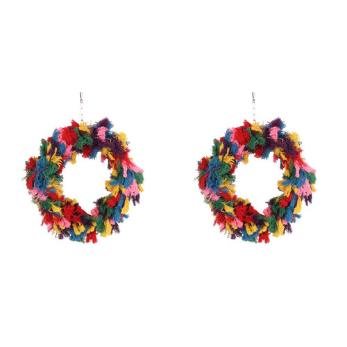 2 Pcs Parrot Cotton Rope Hanging Swing Bird Chew Ring 1